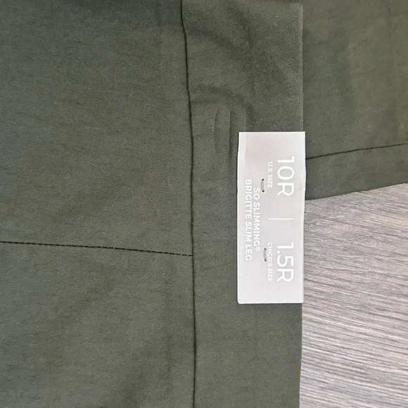 Chico's Olive Green Slimming Trousers Pants - Picture 8 of 12